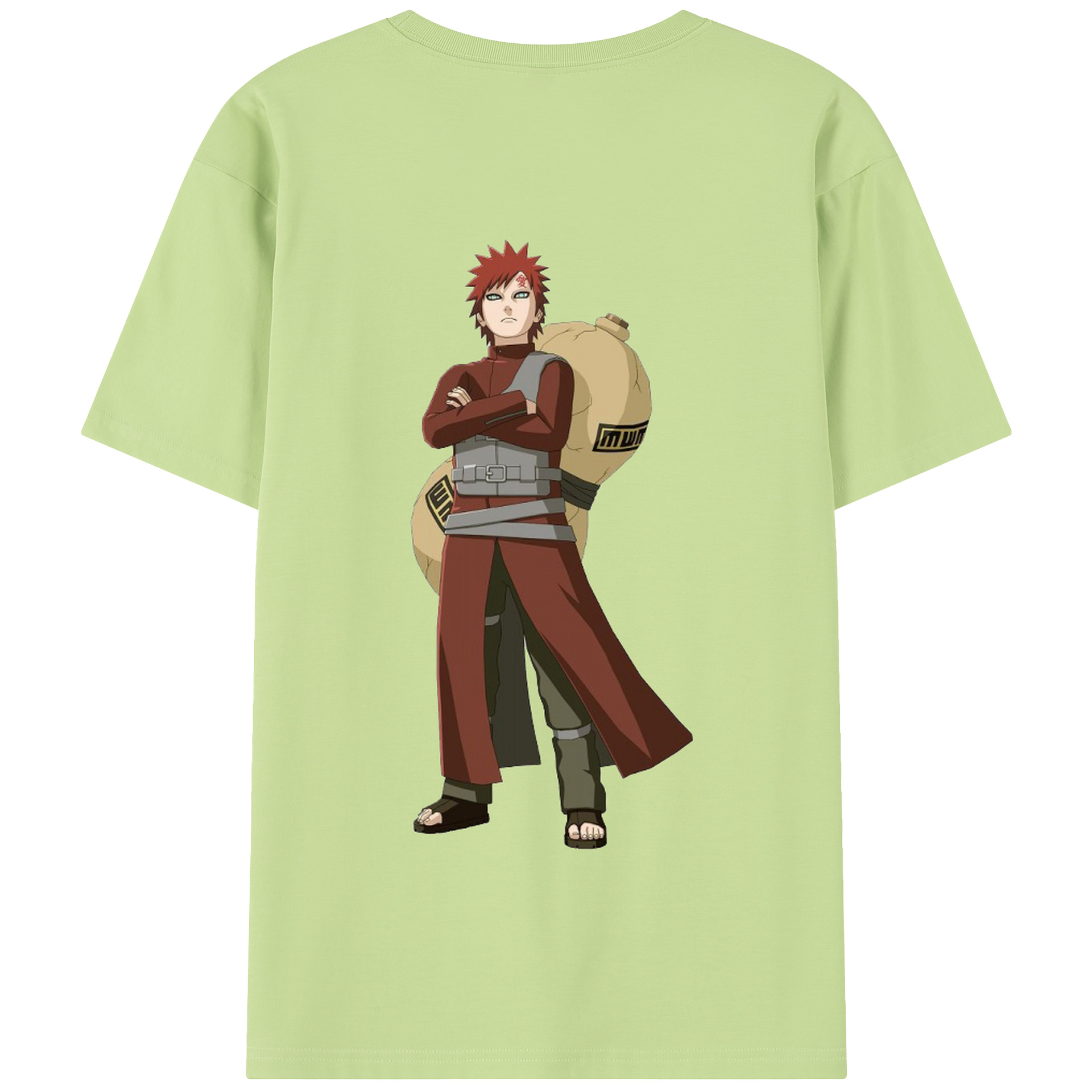 （画像用） NARUTO -ナルト- ガアラ Gaara 綿100％半袖Tシャツ（背面プリント）